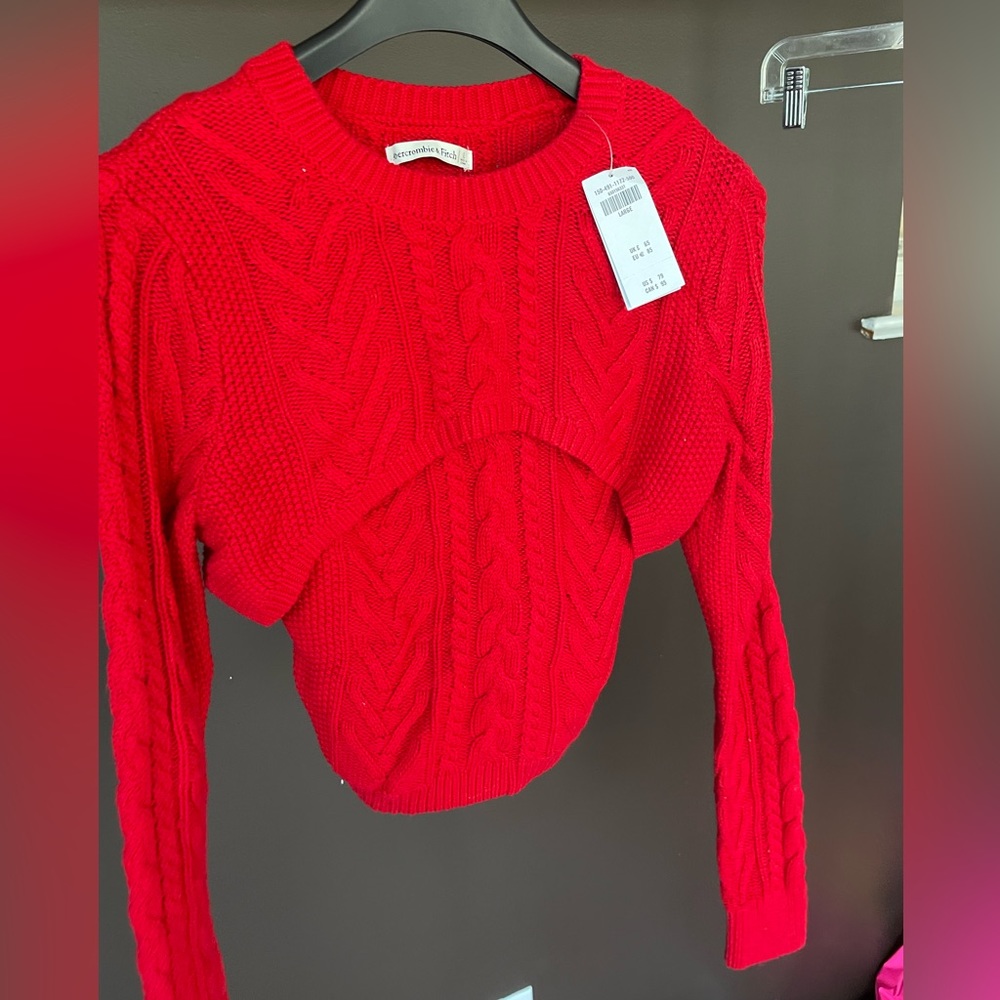 Abercrombie two piece sweater - red size L NWT
